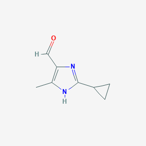 molecular formula C8H10N2O B15228255 2-cyclopropyl-5-methyl-1H-imidazole-4-carbaldehyde 