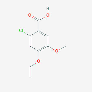 molecular formula C10H11ClO4 B15228261 2-Chloro-4-ethoxy-5-methoxybenzoic acid 