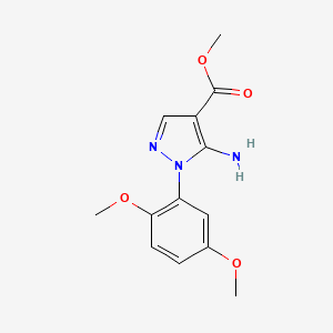 molecular formula C13H15N3O4 B15228322 Methyl 5-amino-1-(2,5-dimethoxyphenyl)-1H-pyrazole-4-carboxylate 