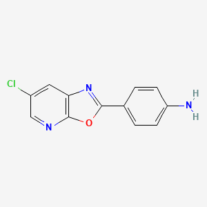 molecular formula C12H8ClN3O B15228335 4-(6-Chlorooxazolo[5,4-b]pyridin-2-yl)aniline 