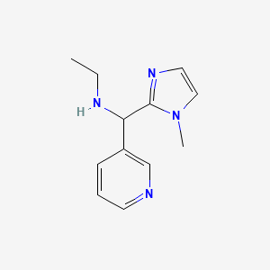 molecular formula C12H16N4 B1522834 ethyl[(1-methyl-1H-imidazol-2-yl)(pyridin-3-yl)methyl]amine CAS No. 1250392-59-6