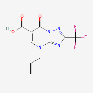 molecular formula C10H7F3N4O3 B15228383 4-Allyl-7-oxo-2-(trifluoromethyl)-4,7-dihydro-[1,2,4]triazolo[1,5-a]pyrimidine-6-carboxylic acid 