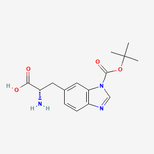 molecular formula C15H19N3O4 B15228400 (S)-2-Amino-3-(1-(tert-butoxycarbonyl)-1H-benzo[d]imidazol-6-yl)propanoic acid 