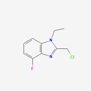 molecular formula C10H10ClFN2 B1522841 2-(chloromethyl)-1-ethyl-4-fluoro-1H-1,3-benzodiazole CAS No. 1183366-81-5