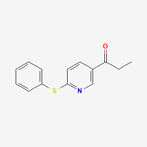 molecular formula C14H13NOS B15228488 1-(6-(Phenylthio)pyridin-3-yl)propan-1-one 