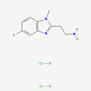 molecular formula C10H14Cl2FN3 B1522850 2-(5-fluoro-1-methyl-1H-1,3-benzodiazol-2-yl)ethan-1-amine dihydrochloride CAS No. 1305712-72-4