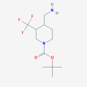 molecular formula C12H21F3N2O2 B15228510 Tert-butyl 4-(aminomethyl)-3-(trifluoromethyl)piperidine-1-carboxylate CAS No. 1260761-49-6