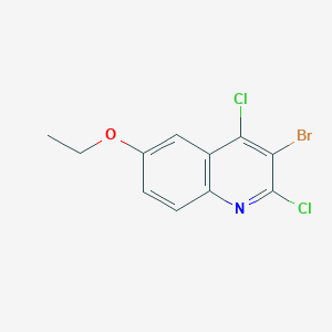 molecular formula C11H8BrCl2NO B15228511 3-Bromo-2,4-dichloro-6-ethoxyquinoline 