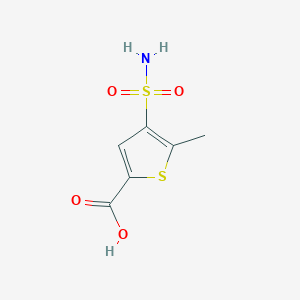 molecular formula C6H7NO4S2 B1522853 5-Methyl-4-sulfamoylthiophene-2-carboxylic acid CAS No. 1258639-67-6