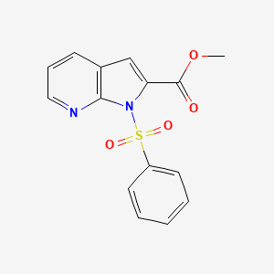 molecular formula C15H12N2O4S B15228538 methyl 1-(benzenesulfonyl)-1H-pyrrolo[2,3-b]pyridine-2-carboxylate CAS No. 1638763-43-5