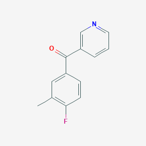 molecular formula C13H10FNO B1522854 3-(4-Fluoro-3-methylbenzoyl)pyridine CAS No. 1182940-73-3
