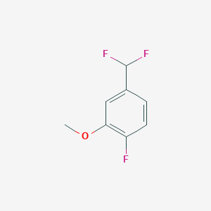 molecular formula C8H7F3O B15228544 4-(Difluoromethyl)-1-fluoro-2-methoxybenzene 