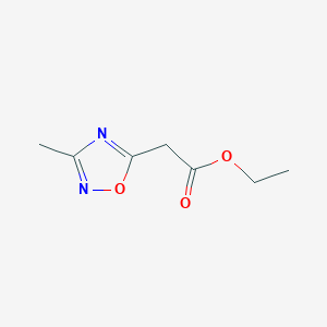 molecular formula C7H10N2O3 B1522855 Ethyl 2-(3-methyl-1,2,4-oxadiazol-5-yl)acetate CAS No. 1216294-40-4