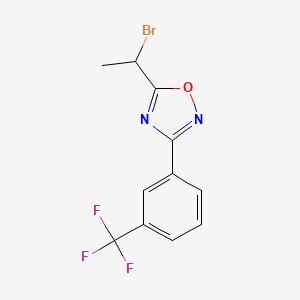 molecular formula C11H8BrF3N2O B15228584 5-(1-Bromoethyl)-3-(3-(trifluoromethyl)phenyl)-1,2,4-oxadiazole 