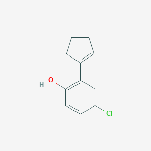 molecular formula C11H11ClO B15228604 4-Chloro-2-(cyclopent-1-en-1-yl)phenol 