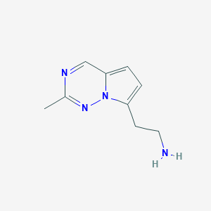 molecular formula C9H12N4 B15228610 2-(2-Methylpyrrolo[2,1-f][1,2,4]triazin-7-yl)ethan-1-amine 