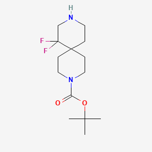 molecular formula C14H24F2N2O2 B15228613 tert-Butyl 7,7-difluoro-3,9-diazaspiro[5.5]undecane-3-carboxylate 