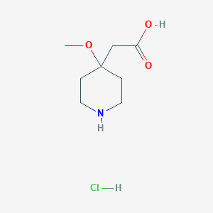 molecular formula C8H16ClNO3 B15228620 2-(4-Methoxypiperidin-4-yl)acetic acid hydrochloride 