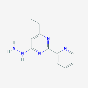 molecular formula C11H13N5 B1522866 4-Ethyl-6-hydrazinyl-2-(pyridin-2-yl)pyrimidine CAS No. 1249703-49-8