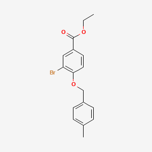 molecular formula C17H17BrO3 B15228664 Ethyl 3-bromo-4-((4-methylbenzyl)oxy)benzoate 