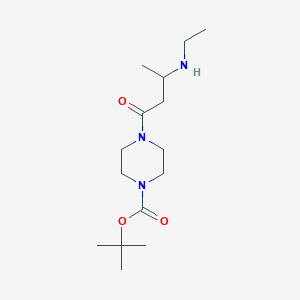 molecular formula C15H29N3O3 B1522867 叔丁基 4-[3-(乙氨基)丁酰]哌嗪-1-甲酸酯 CAS No. 1303890-64-3
