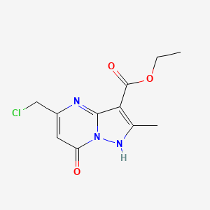 molecular formula C11H12ClN3O3 B1522868 5-(氯甲基)-2-甲基-7-氧代-4H,7H-吡唑并[1,5-a]嘧啶-3-羧酸乙酯 CAS No. 1258651-04-5