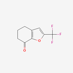 molecular formula C9H7F3O2 B15228686 2-(Trifluoromethyl)-5,6-dihydrobenzofuran-7(4H)-one 