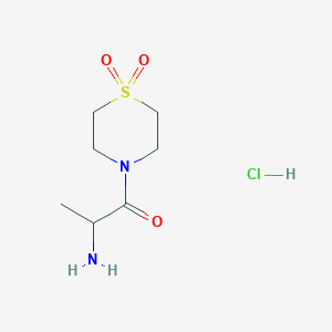 molecular formula C7H15ClN2O3S B1522870 4-(2-氨基丙酰)-1lambda6-硫代吗啉-1,1-二酮盐酸盐 CAS No. 1251922-66-3