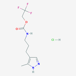 molecular formula C10H15ClF3N3O2 B1522873 2,2,2-trifluoroethyl N-[3-(5-methyl-1H-pyrazol-4-yl)propyl]carbamate hydrochloride CAS No. 1397062-20-2