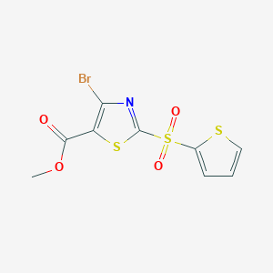 molecular formula C9H6BrNO4S3 B15228732 Methyl 4-bromo-2-(thiophen-2-ylsulfonyl)thiazole-5-carboxylate 