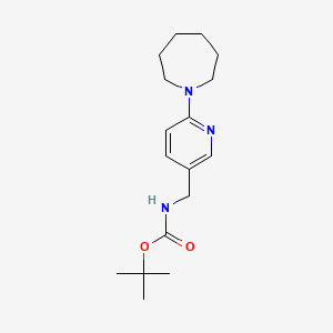 molecular formula C17H27N3O2 B15228749 tert-Butyl ((6-(azepan-1-yl)pyridin-3-yl)methyl)carbamate 