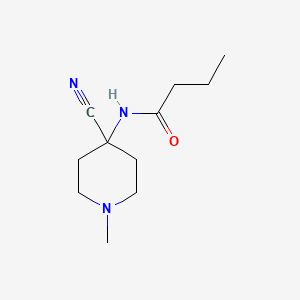 molecular formula C11H19N3O B1522876 N-(4-cyano-1-methylpiperidin-4-yl)butanamide CAS No. 1258639-65-4