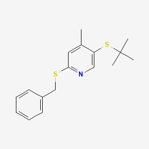 molecular formula C17H21NS2 B15228775 2-(Benzylthio)-5-(tert-butylthio)-4-methylpyridine 