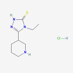 4-ethyl-5-(piperidin-3-yl)-4H-1,2,4-triazole-3-thiol hydrochloride