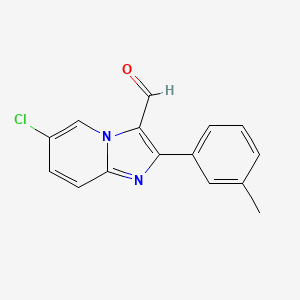 molecular formula C15H11ClN2O B15228883 6-Chloro-2-(m-tolyl)imidazo[1,2-a]pyridine-3-carbaldehyde 