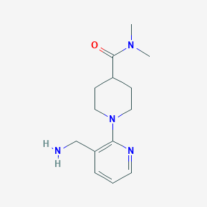 molecular formula C14H22N4O B15228888 1-(3-(Aminomethyl)pyridin-2-yl)-N,N-dimethylpiperidine-4-carboxamide 