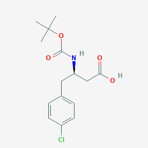 molecular formula C15H20ClNO4 B152289 (R)-3-((tert-butoxycarbonyl)amino)-4-(4-chlorophenyl)butanoic acid CAS No. 218608-96-9