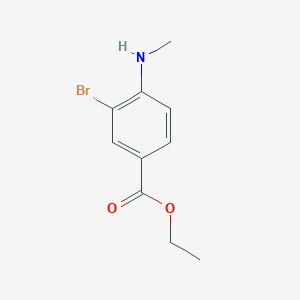 molecular formula C10H12BrNO2 B15228903 Ethyl 3-bromo-4-(methylamino)benzoate 