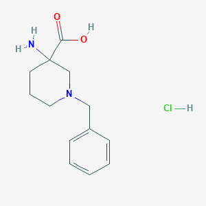 molecular formula C13H19ClN2O2 B15228910 3-Amino-1-benzylpiperidine-3-carboxylicacidhydrochloride 