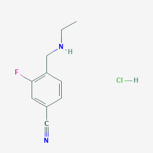 molecular formula C10H12ClFN2 B1522893 4-[(Ethylamino)methyl]-3-fluorobenzonitrile hydrochloride CAS No. 1258652-48-0
