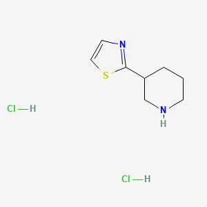molecular formula C8H14Cl2N2S B1522894 3-(1,3-噻唑-2-基)哌啶二盐酸盐 CAS No. 1258641-49-4