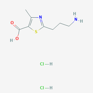 molecular formula C8H14Cl2N2O2S B1522896 2-(3-Aminopropyl)-4-methyl-1,3-thiazole-5-carboxylic acid dihydrochloride CAS No. 1258650-04-2