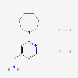 molecular formula C12H21Cl2N3 B1522897 [2-(Azepan-1-yl)pyridin-4-yl]methanamine dihydrochloride CAS No. 1303890-43-8