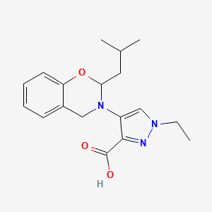 molecular formula C18H23N3O3 B15228970 1-Ethyl-4-(2-isobutyl-2H-benzo[e][1,3]oxazin-3(4H)-yl)-1H-pyrazole-3-carboxylic acid 