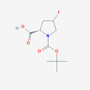 molecular formula C10H16FNO4 B15228978 (2S)-1-(tert-Butoxycarbonyl)-4-fluoropyrrolidine-2-carboxylic acid 