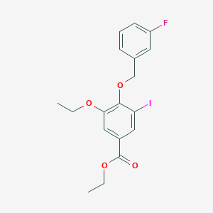 Ethyl 3-ethoxy-4-((3-fluorobenzyl)oxy)-5-iodobenzoate