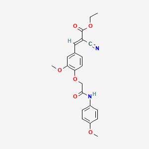 molecular formula C22H22N2O6 B15228982 2-Cyano-3-{3-methoxy-4-[(4-methoxy-phenylcarbamoyl)-methoxy]-phenyl}-acrylic acid ethyl ester 