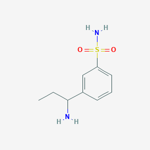 molecular formula C9H14N2O2S B1522899 3-(1-Aminopropyl)benzene-1-sulfonamide CAS No. 889936-99-6