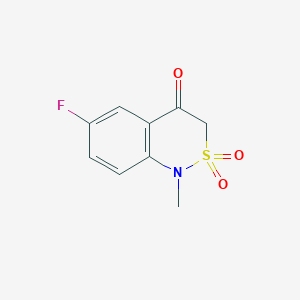 molecular formula C9H8FNO3S B15229004 6-fluoro-1-methyl-1H-2,1-benzothiazin-4(3H)-one 2,2-dioxide 