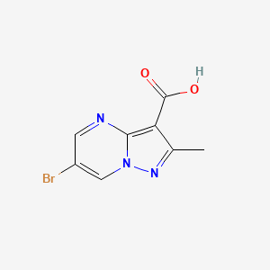 molecular formula C8H6BrN3O2 B15229008 6-Bromo-2-methylpyrazolo[1,5-a]pyrimidine-3-carboxylicacid 